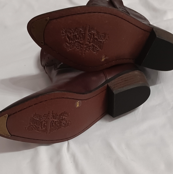 [NWT] [LUCKY BRAND] Chantel X Bootie Brown Leather Ankle Boots - Picture 7 of 8